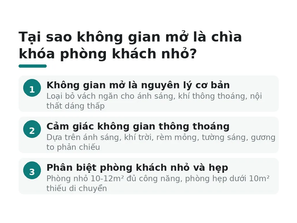 Tại sao không gian mở là chìa khóa phòng khách nhỏ?