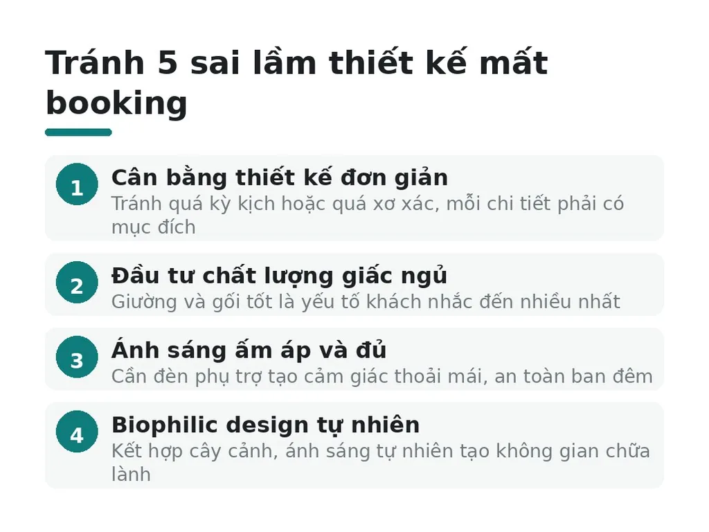 Tránh 5 sai lầm thiết kế mất booking