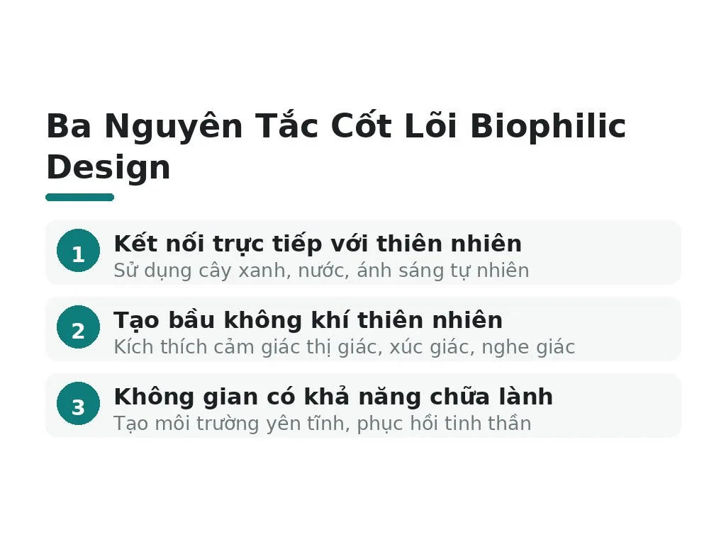 Ba Nguyên Tắc Cốt Lõi Biophilic Design