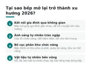 Tại sao bếp mở lại trở thành xu hướng 2026?
