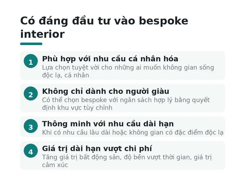 Có đáng đầu tư vào bespoke interior không?