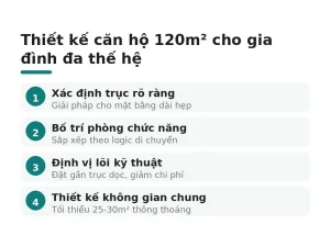 Thiết kế căn hộ 120m² cho gia đình đa thế hệ