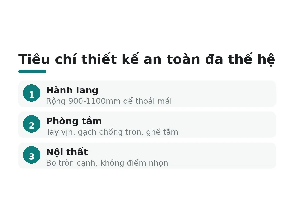 Cách thiết kế an toàn cho người già và trẻ nhỏ?