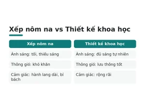 Xếp nôm na vs Thiết kế khoa học