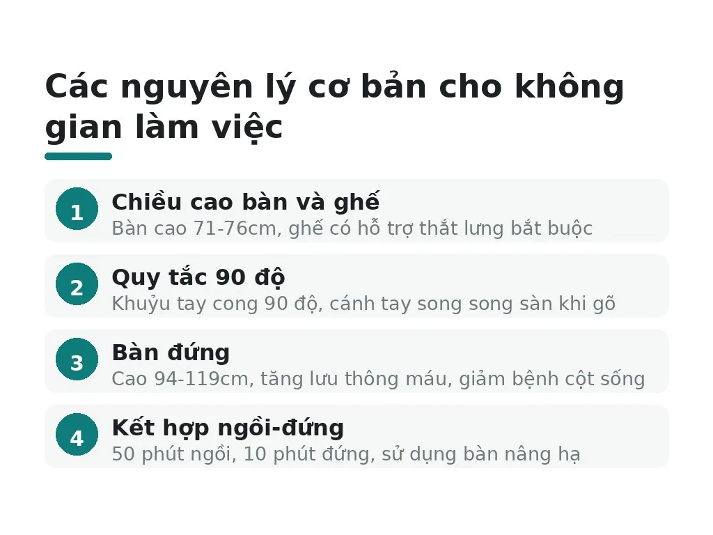 Các nguyên lý cơ bản cho không gian làm việc