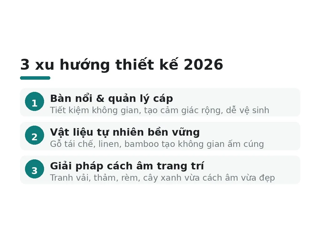 Xu hướng thiết kế phòng làm việc năm 2026