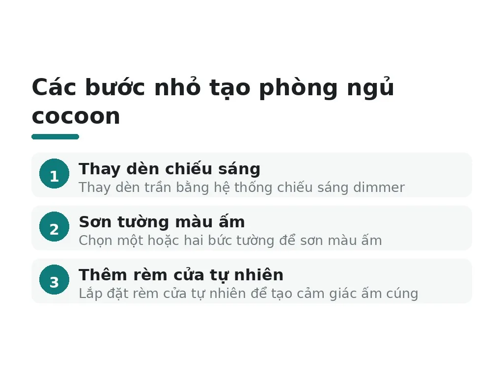 Bước tiếp theo nào để tạo phòng ngủ cocoon của bạn?